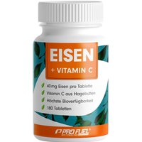 ProFuel - Eisen Tabletten mit natürlichem Vitamin C, ideal hochdosiert, 40mg Eisen & 40mg Vitamin C von ProFuel