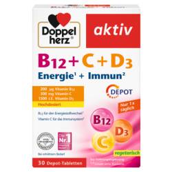 DOPPELHERZ B12+C+D3 Depot aktiv Tabletten 30 St von Queisser Pharma GmbH & Co. KG