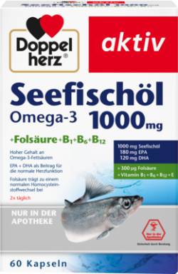 DOPPELHERZ Seefischöl Omega-3 1.000 mg+Fols.Kaps. 60 St von Queisser Pharma GmbH & Co. KG