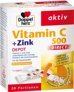 DOPPELHERZ Vitamin C 500+Zink Depot DIRECT Pellets 32 g von Queisser Pharma GmbH & Co. KG