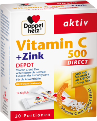 DOPPELHERZ Vitamin C 500+Zink Depot DIRECT Pellets 32 g von Queisser Pharma GmbH & Co. KG