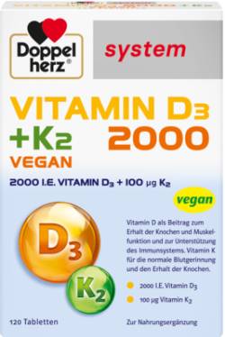 DOPPELHERZ Vitamin D3 2000+K2 system Tabletten 42 g von Queisser Pharma GmbH & Co. KG