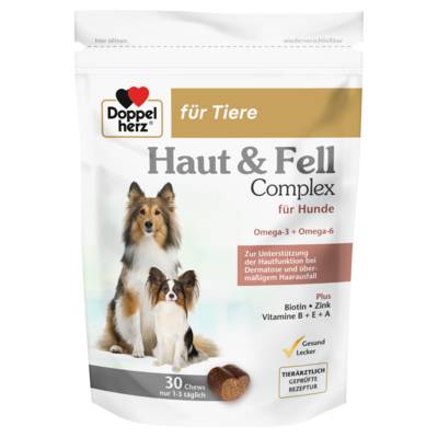 DOPPELHERZ f�r Tiere Haut&Fell Compl.Chews f.Hunde 30 St von Queisser Pharma GmbH & Co. KG