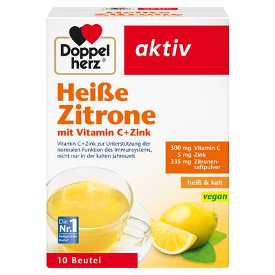DOPPELHERZ heiße Zitrone Vitamin C+Zink Granulat 10 St von Queisser Pharma GmbH & Co. KG