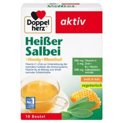 DOPPELHERZ heißer Salbei+Honig+Menthol Granulat 10 St von Queisser Pharma GmbH & Co. KG