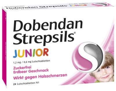 DOBENDAN Strepsils Junior 1,2mg/0,6 mg Lutschtabl. 24 St von Reckitt Benckiser Deutschland GmbH