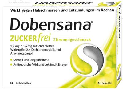 DOBENSANA zuckerfrei Zitronengesc.1,2mg/0,6mg Lut. 24 St von Reckitt Benckiser Deutschland GmbH