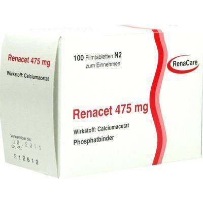 RENACET 475 mg Filmtabletten 100 St von RenaCare NEPHROMED GmbH