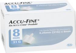 ACCU FINE sterile Nadeln f.Insulinpens 8 mm 31 G 100 St von Roche Diabetes Care Deutschland GmbH