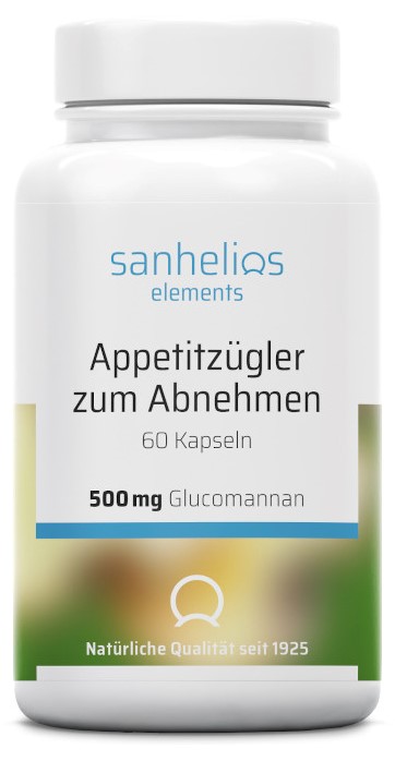 sanhelios erlements Appetitzügler zum Abnehmen 500mg Glucomannan von Hansa Naturheilmittel GmbH