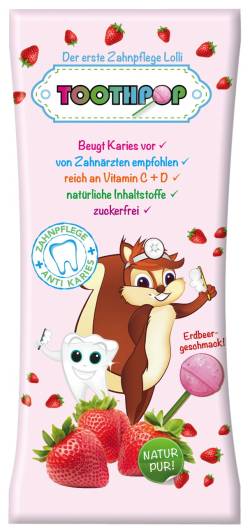 TOOTHPOP Zahnpflege-Lolli Erdbeergeschmack 1 St ohne von Sales plus GmbH