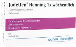 Jodetten Henning 1x wöchentlich 1530 Mikrogramm von Sanofi-Aventis Deutschland GmbH