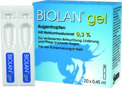 BIOLAN Gel Augentropfen 20X0.45 ml von Santen GmbH