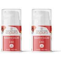 CBD Salbe mit Arnika + Teufelskralle + Aloe Vera | CBD Wärmesalbealbe extra stark | Sapura® von Sapura