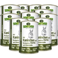 Schecker Nassfutter - Hundemenü mit (71%) Kaninchen - Buchweizen - Kürbis - fettarm von Schecker