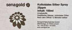 KOLLOIDALES SILBER 25 ppm Spray 100 ml von Senagold Naturheilmittel GmbH