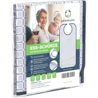Sensalou Lätzchen Ess-Schürze Ess-Latz für Erwachsene Senioren mit Auffangtasche Blau/Weiß von Sensalou