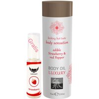 Shiatsu - Körperöl Massageöl mit Aroma Duft Geschmack Erdbeere und Roter Pfeffer von Shiatsu