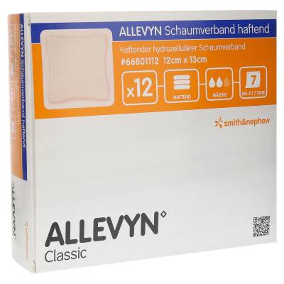 "ALLEVYN Schaumverband 12x13 cm haftend 12 Stück" von "Smith & Nephew GmbH - Woundmanagement"