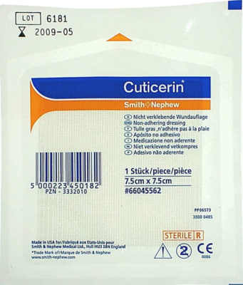 CUTICERIN 7,5x7,5 cm Gaze m.Salbenbeschichtung 1 St von Smith & Nephew GmbH