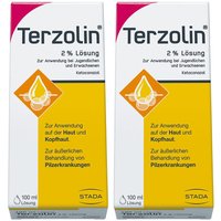 Terzolin® 2% Lösung gegen Schuppen und Juckreiz; bekämpft den Schuppenpilz auf der Kopfhaut ab der ersten Haarwäsche von Terzolin