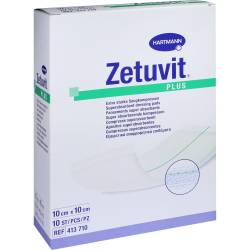 ZETUVIT Plus extrastarke Saugkompr.steril 10x10 cm 10 St Kompressen von ToRa Pharma GmbH