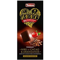 Torras Zero Dark, Cocoa Nibs&Cranberries Chocolate von Torras