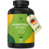 True Nature® Johanniskraut Extrakt Kapseln mit Vitamin B6, B12 & Folsäure von True Nature