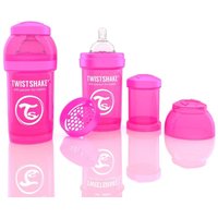 Twistshake Anti-Kolik Trinkflasche / Babyflasche mit Silikonsauger und Milchpulverportionierer 180ml von Twistshake Deutschland
