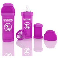 Twistshake Anti-Kolik Trinkflasche / Babyflasche mit Silikonsauger und Milchpulverportionierer 260ml von Twistshake Deutschland