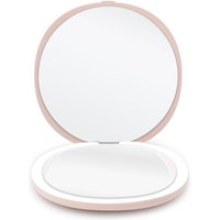 Kompakter doppelseitiger Reisespiegel mit LED (5-fache Vergrößerung) - Pink von UNIQ