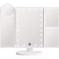 Uniq Hollywood-Makeup-Spiegel Klappspiegel mit LED-Licht, Weiß von UNIQ