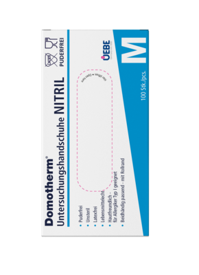 DOMOTHERM Unt.Handschuhe Nitril unste.pf M blau 100 St von Uebe Medical GmbH