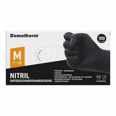 DOMOTHERM Unt.Handschuhe Nitril unste.pf M schwarz 100 St von Uebe Medical GmbH