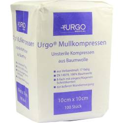 URGO MULLKOMPR 10X10CM 100 St Kompressen von Urgo GmbH