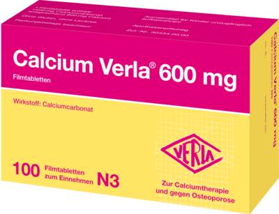 CALCIUM VERLA 600 mg Filmtabletten 100 St von Verla-Pharm Arzneimittel GmbH & Co. KG