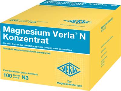 MAGNESIUM VERLA N Konzentrat Plv.z.H.e.L.z.Einn. 100 St von Verla-Pharm Arzneimittel GmbH & Co. KG