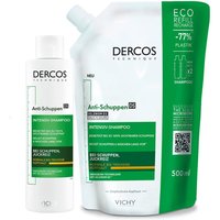 Vichy Dercos Anti-Schuppen Shampoo für normale bis trockene Kopfhaut, 200 ml & Nachfüllpack von Vichy