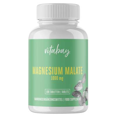 "MAGNESIUM MALATE 1000 mg vegan hochdosiert Tabl. 180 Stück" von "Vitabay CV"