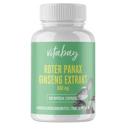 ROTER PANAX Ginseng Extrakt 600 mg vegan Kapseln 200 St Kapseln von Vitabay CV