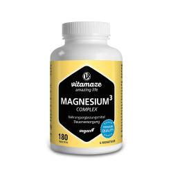 "MAGNESIUM 350 mg Komplex Citrat/Oxid/Carbon.vegan 180 Stück" von "Vitamaze GmbH"
