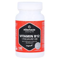 "VITAMIN B12 1000 µg hochdos.+B9+B6 vegan Tabletten 180 Stück" von "Vitamaze GmbH"