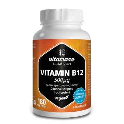 VITAMIN B12 500 myg hochdosiert vegan Tabletten 180 St Tabletten von Vitamaze GmbH