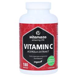 "VITAMIN C 160 mg Acerola Extrakt pur vegan Kapseln 180 Stück" von "Vitamaze GmbH"