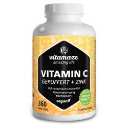 "VITAMIN C GEPUFFERT 1000 mg hochdosiert+Zink Tabl. 360 Stück" von "Vitamaze GmbH"