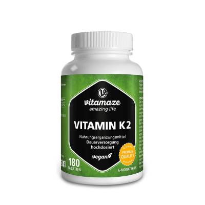 "VITAMIN K2 200 µg hochdosiert vegan Tabletten 180 Stück" von "Vitamaze GmbH"