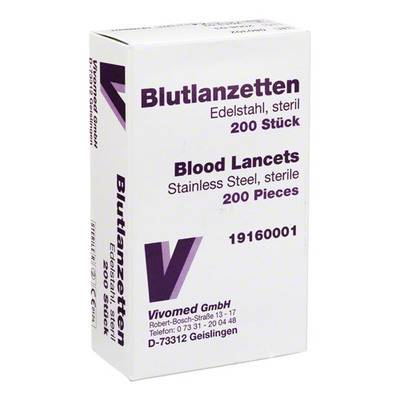 BLUTLANZETTEN Metall einfach 200 St von Vivomed GmbH