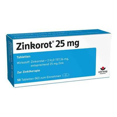 ZINKOROT 25 mg Tabletten 50 St von W�rwag Pharma GmbH & Co. KG