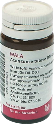 ACONITUM E tubere D 30 Globuli 20 g von WALA Heilmittel GmbH