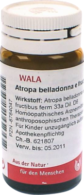 ATROPA belladonna e fructibus D 6 Globuli 20 g von WALA Heilmittel GmbH